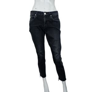 AMO Denim Women's Stix Crop Jeans in Washed Black Size 28